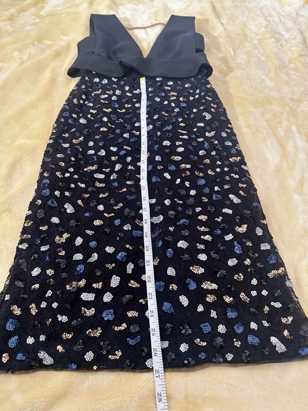 BCBGMaxAzria Rosalina Peplum Sequin Lace Black Formal Party Wedding Prom Dress 2 - Picture 9 of 16